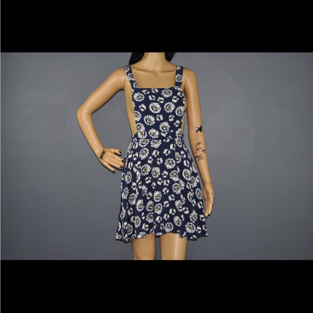 90s Floral Apron Dress